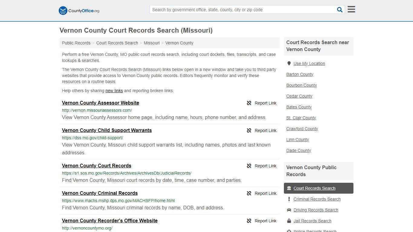 Vernon County Court Records Search (Missouri) - County Office