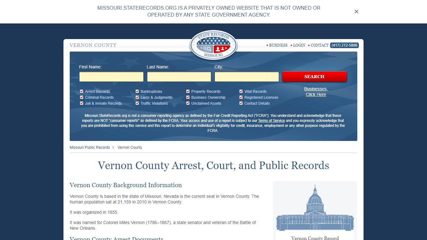 Vernon County Arrest, Court, and Public Records